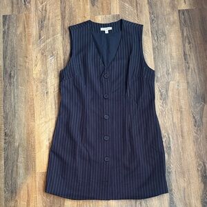 Steve Madden Navy Pinstripe Sleeveless Dress